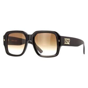 A0615Z New DSQUARED2 Black Square D2 0106/S 807HA Sunglasses Women